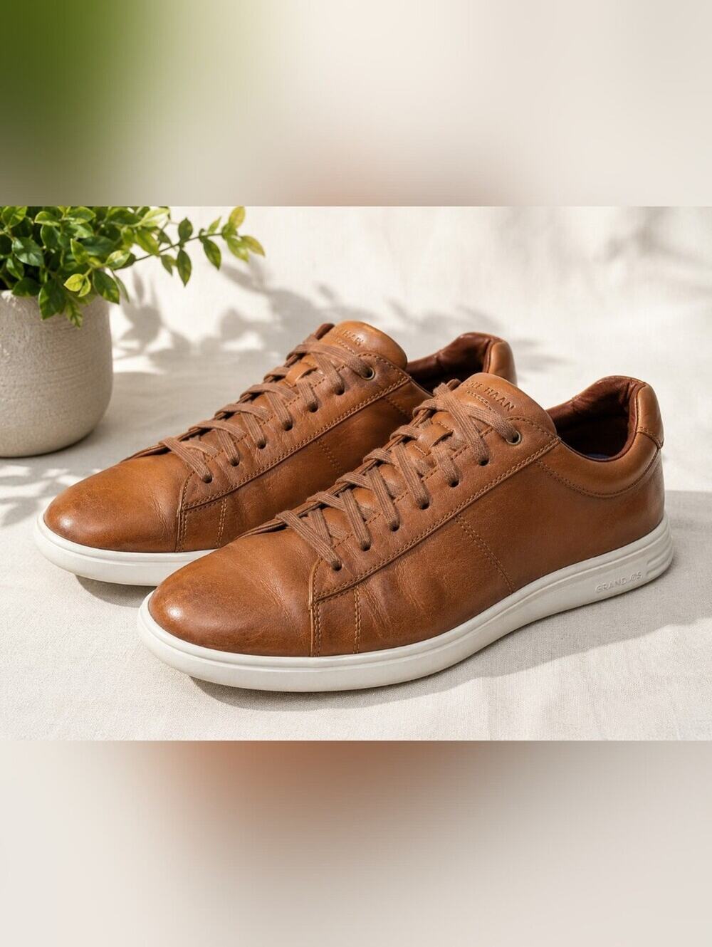 Cole Haan Grand Crosscourt II Men's 10M Cognac Leather Sneakers Casual